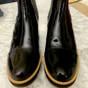 Eileen Fisher Patent Wedge Booties-brand  new